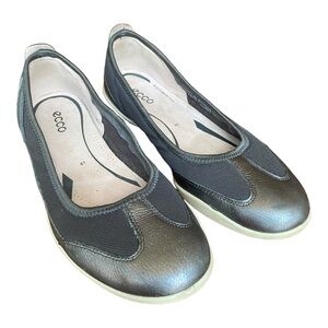 Ecco Shoes Ecco Bluma 2370357804 Silver Leather Mesh Ballet